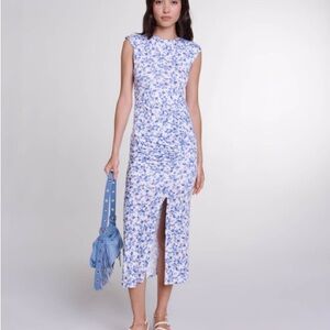 Floral Blue Midi Dress